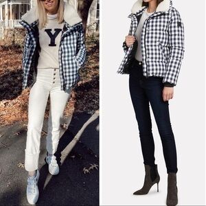 SAM. Gingham Wyatt Shearling Puffer Down Jacket NWT